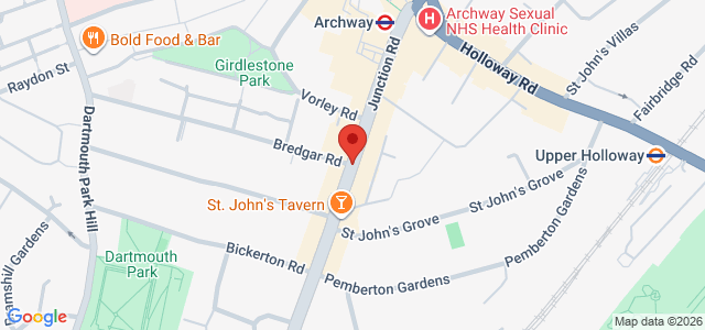 Map showing Shinobi Sushi - Archway in London